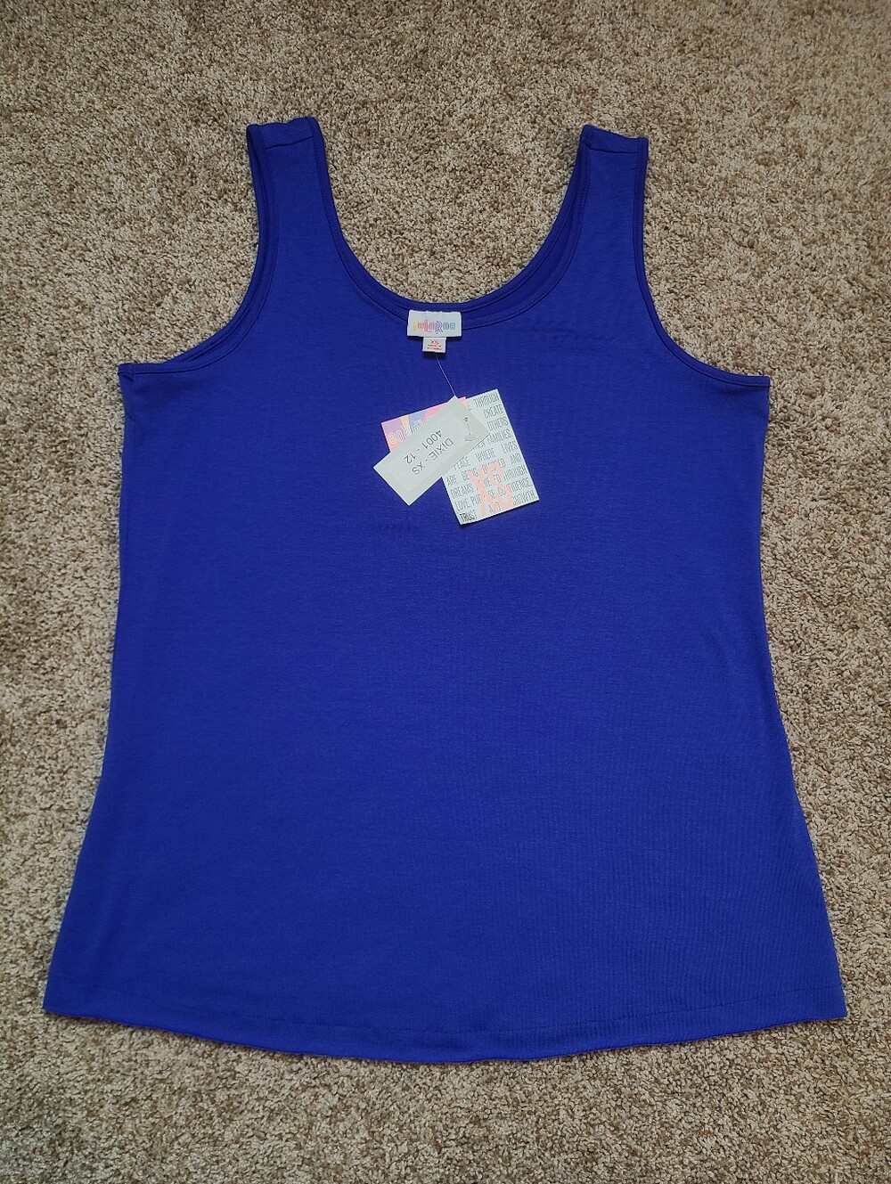 NWT LuLaRoe Dixie Tank Top Solid Blue